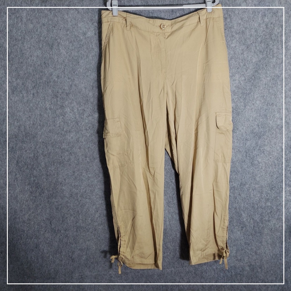 Ashley Stewart Size 16 Pants Soft Lyocell Lightweight Relaxed Tapered Breathable